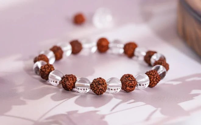 Rudraksha and Crystal Bracelet