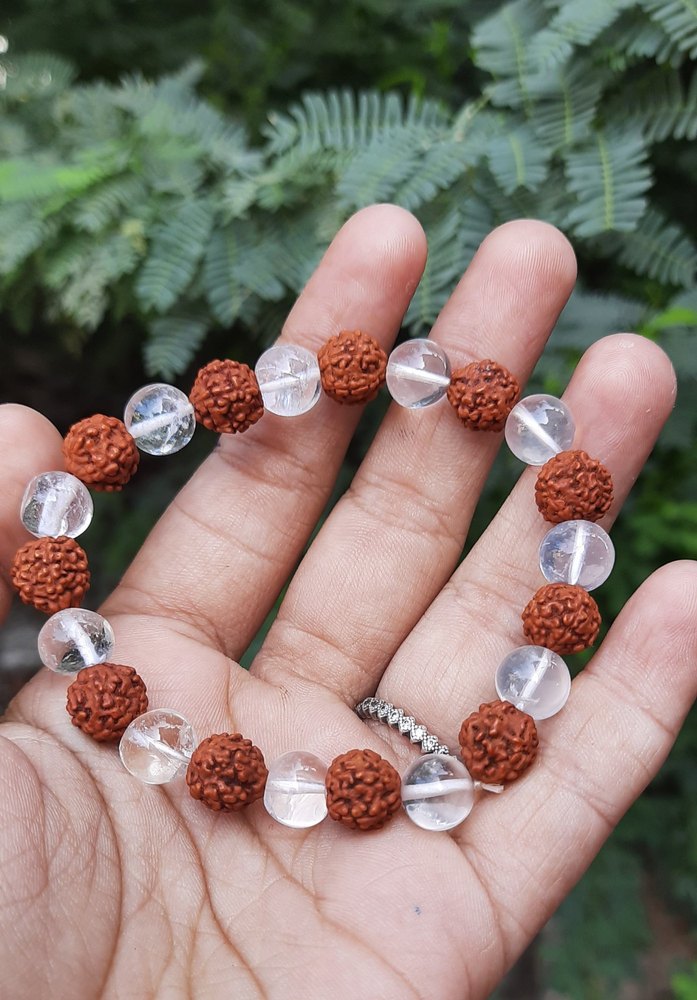 Rudraksha and Crystal Bracelet