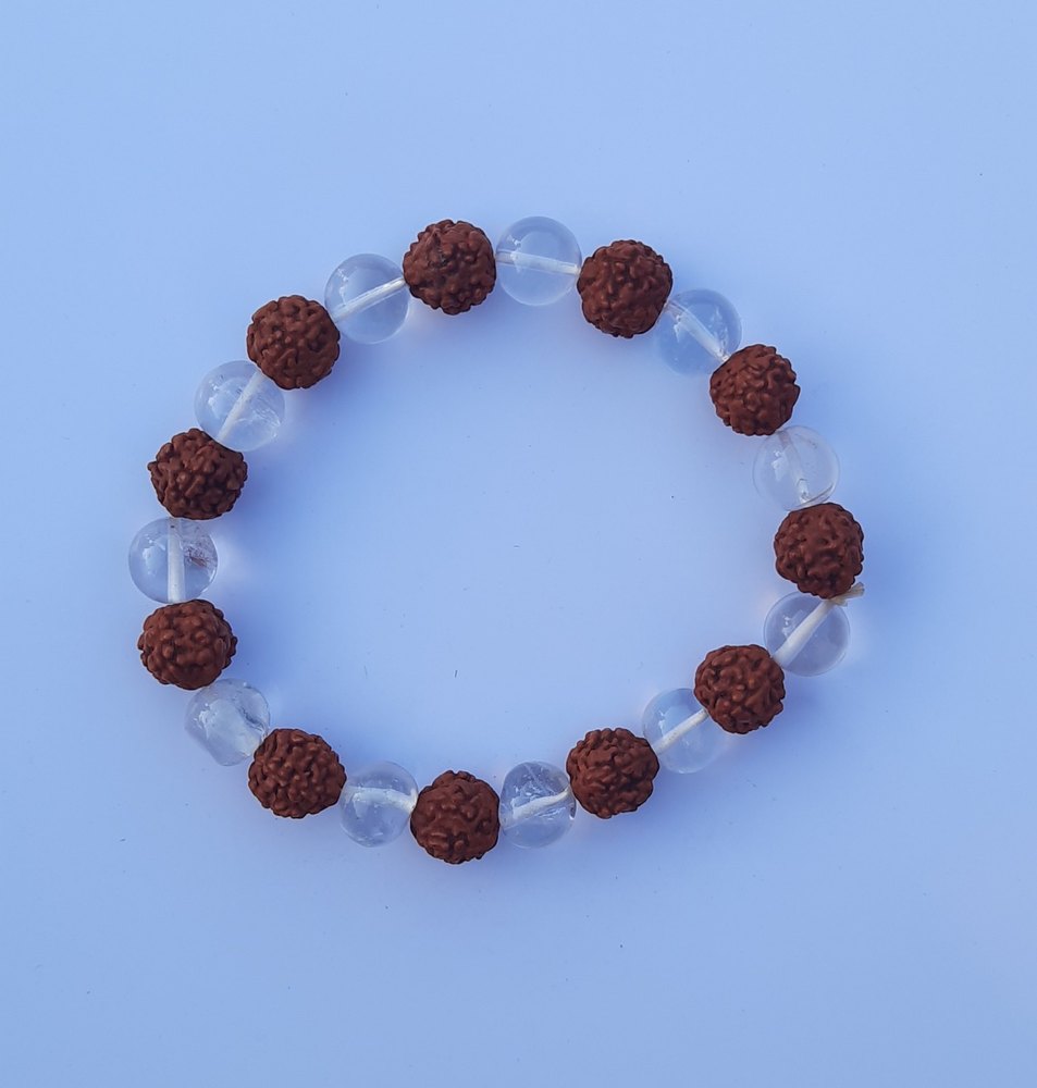 Rudraksha and Crystal Bracelet