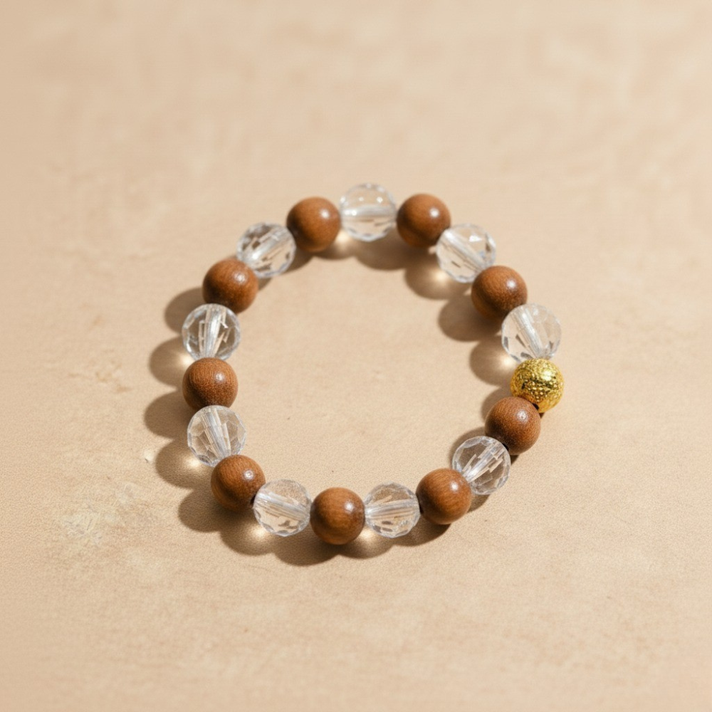 Wood Crystal Bracelet Diamond Cut